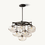 Cabrette Float Glass Round Chandelier 36"
