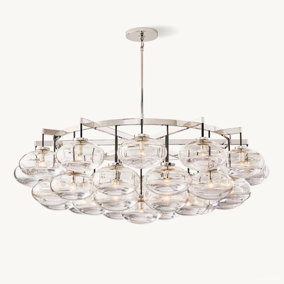 Cabrette Float Glass Round Chandelier 60"
