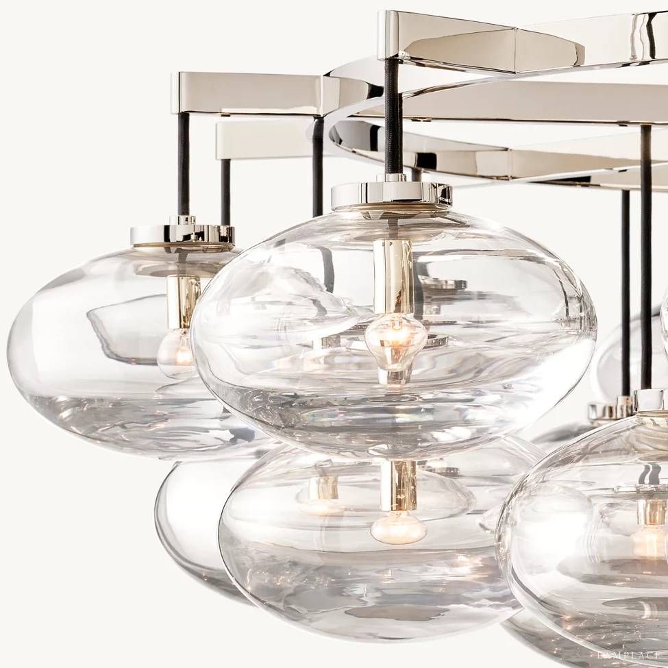 Cabrette Float Glass Round Chandelier 60"