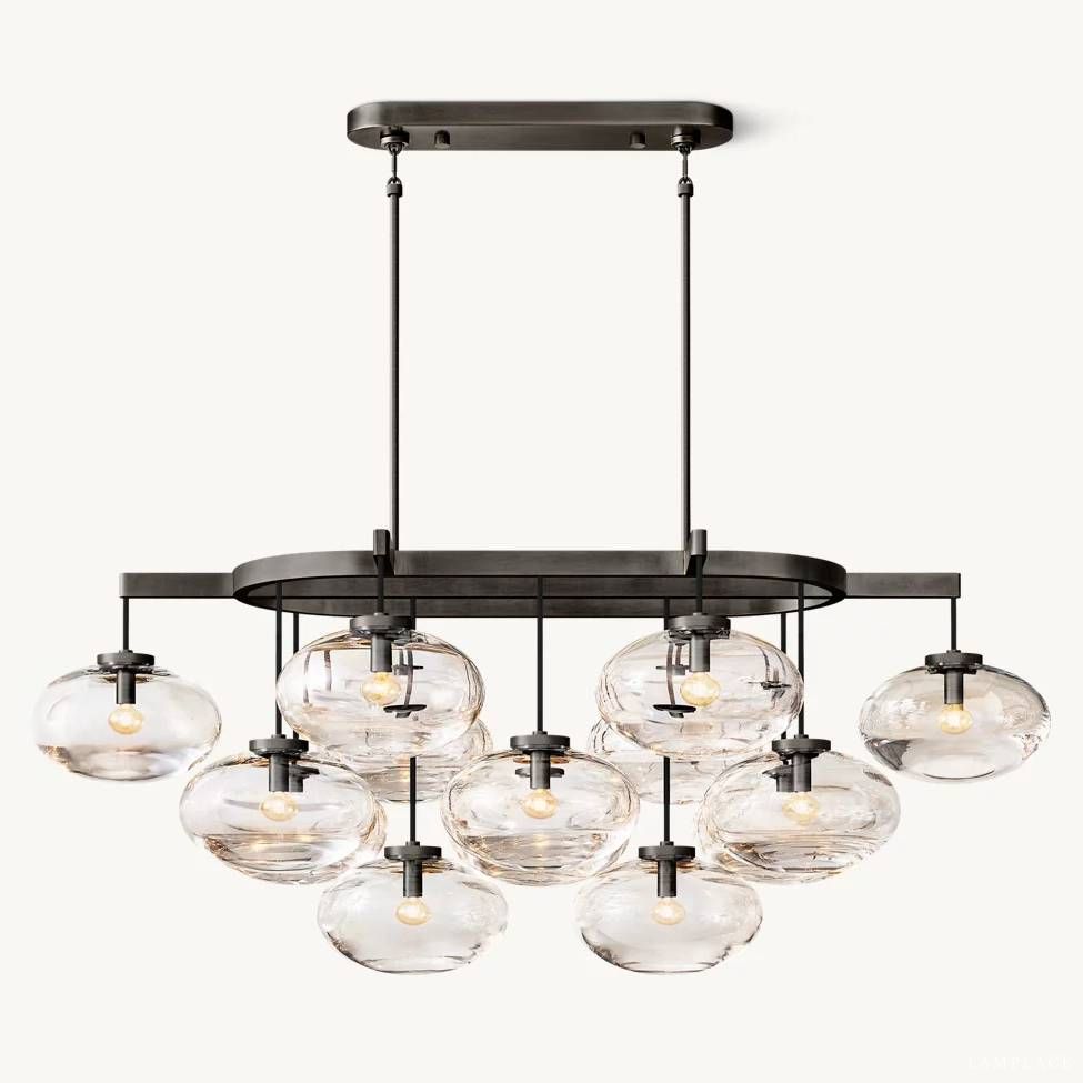 Cabrette Float Glass Linear Chandelier 54"