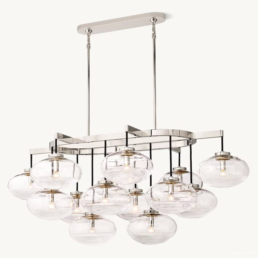 Cabrette Float Glass Linear Chandelier 54"