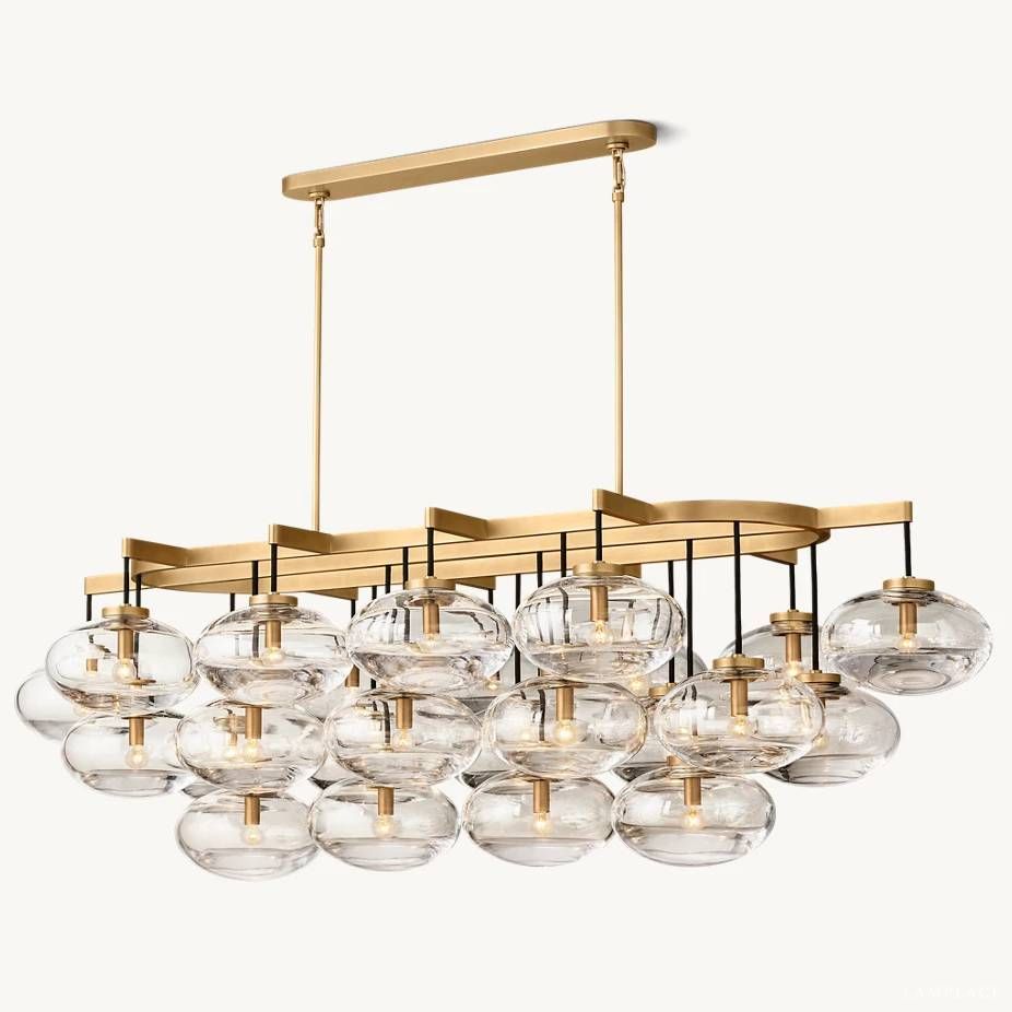 Cabrette Float Glass Linear Chandelier 72"