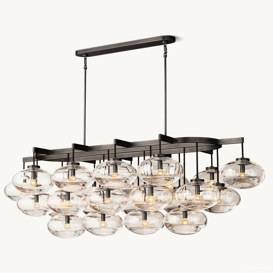 Cabrette Float Glass Linear Chandelier 72"