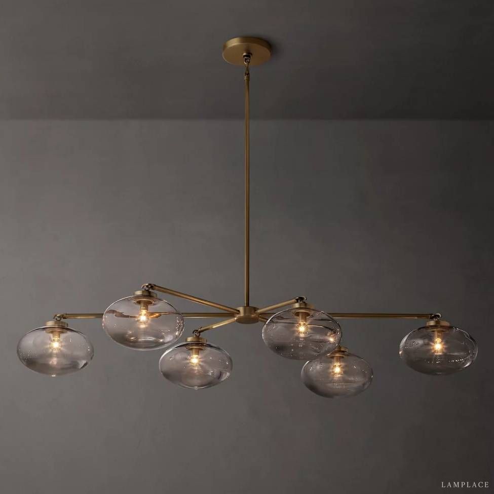 Cabrette Float Glass Mobile Linear Chandelier 60"