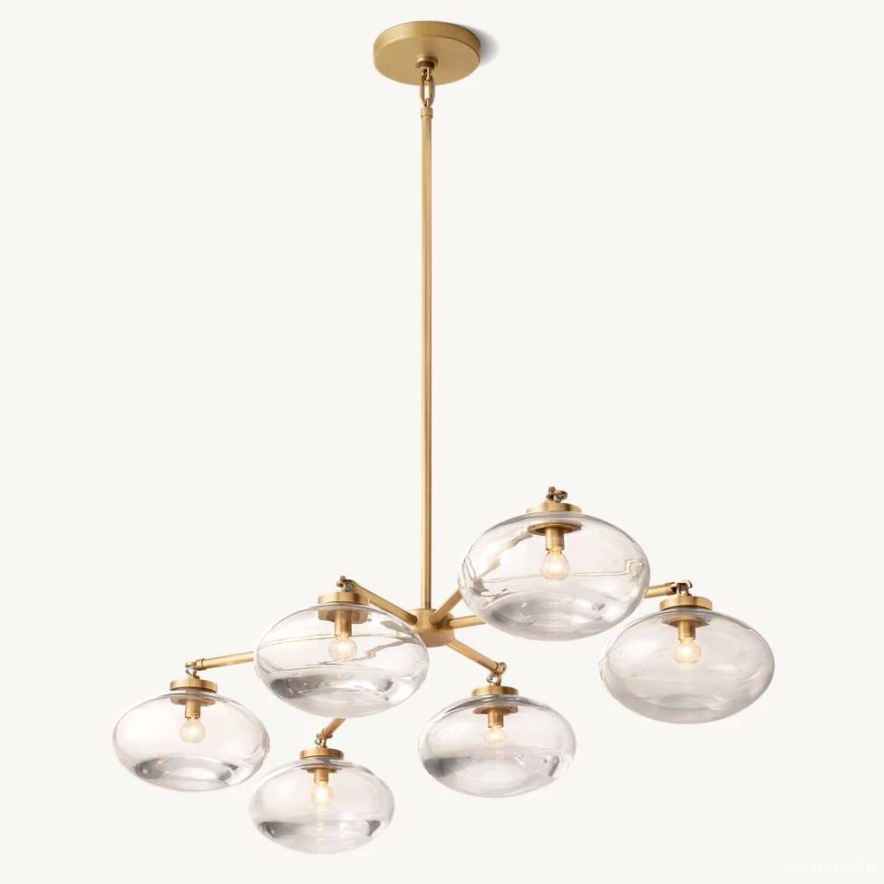 Cabrette Float Glass Mobile Linear Chandelier 72"