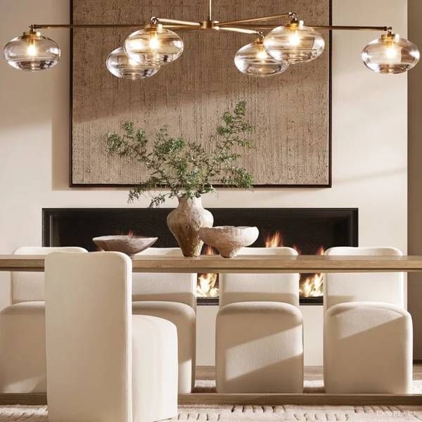 Cabrette Float Glass Mobile Linear Chandelier 60"