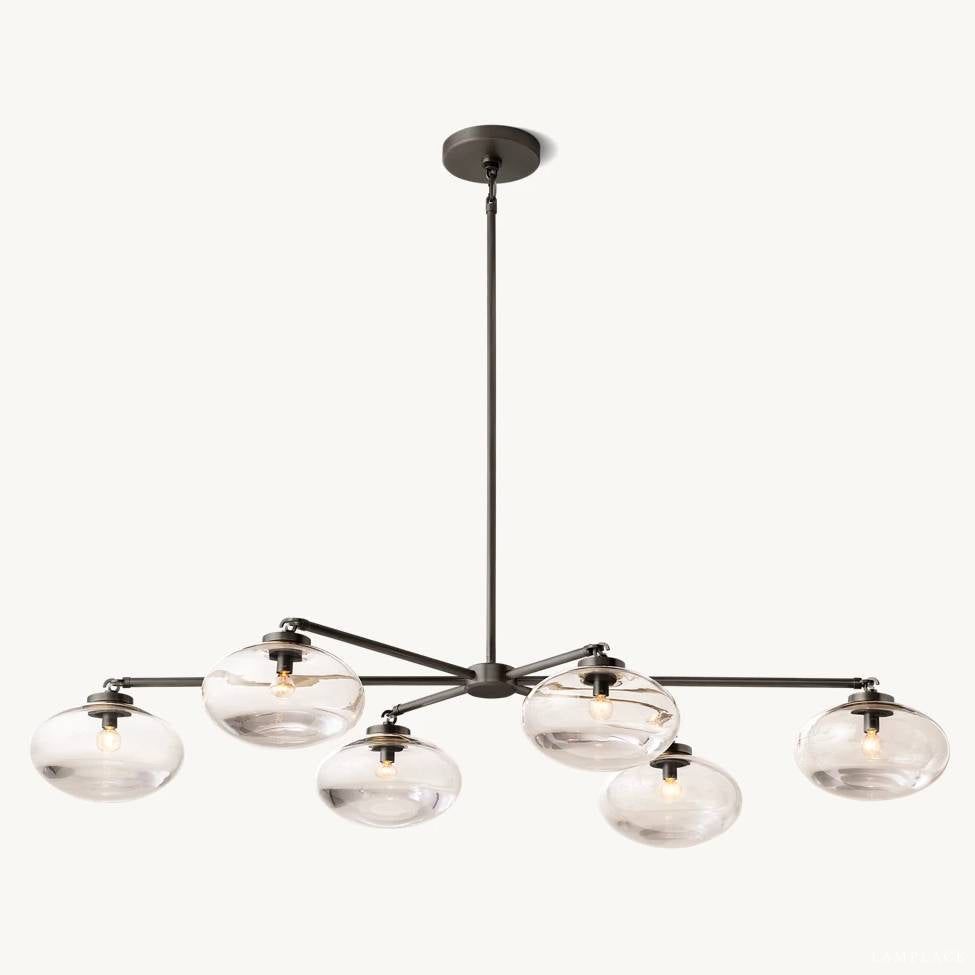 Cabrette Float Glass Mobile Linear Chandelier 60"