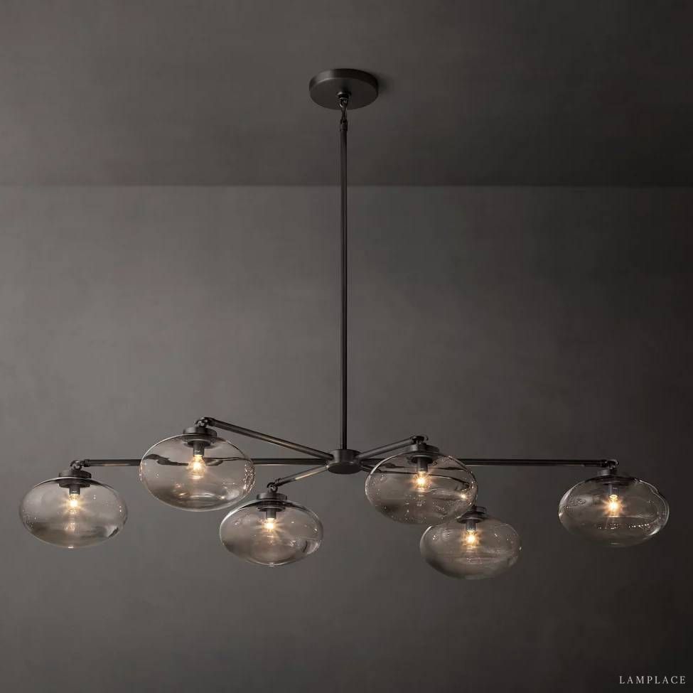 Cabrette Float Glass Mobile Linear Chandelier 60"