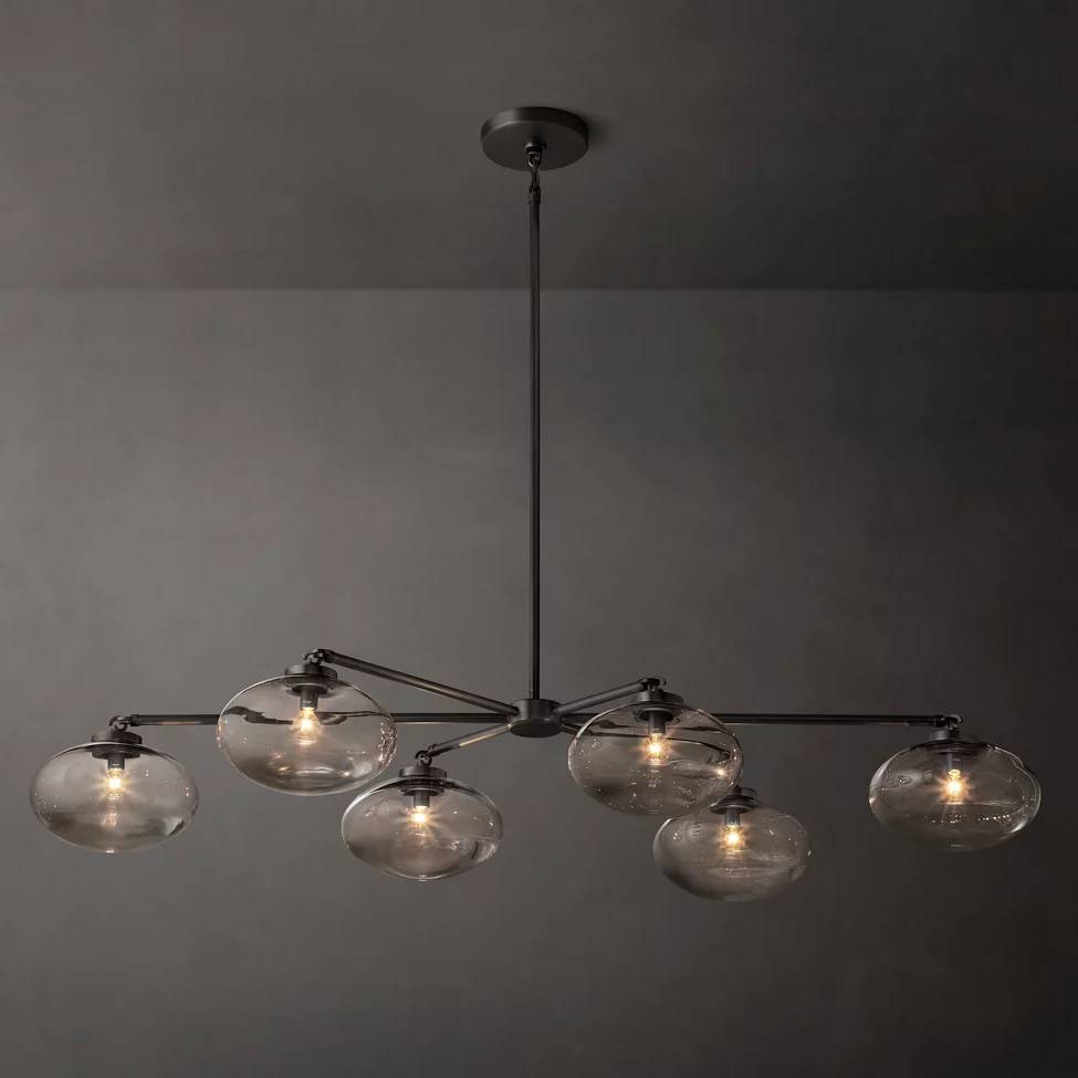 Cabrette Float Glass Mobile Linear Chandelier 72"