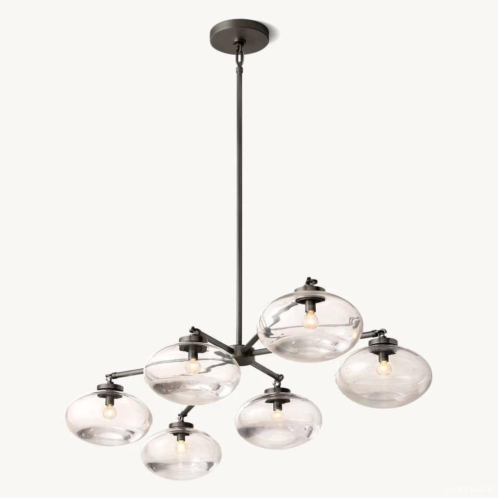Cabrette Float Glass Mobile Linear Chandelier 72"