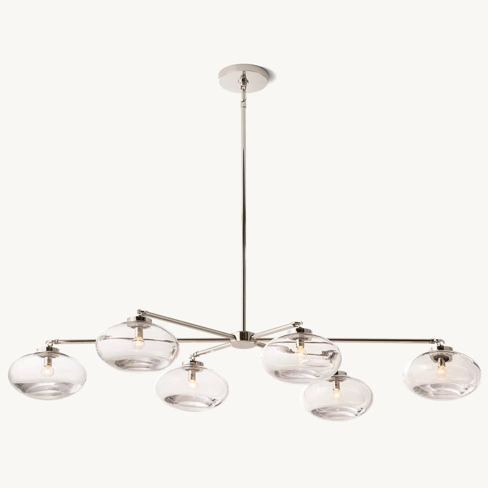 Cabrette Float Glass Mobile Linear Chandelier 60"
