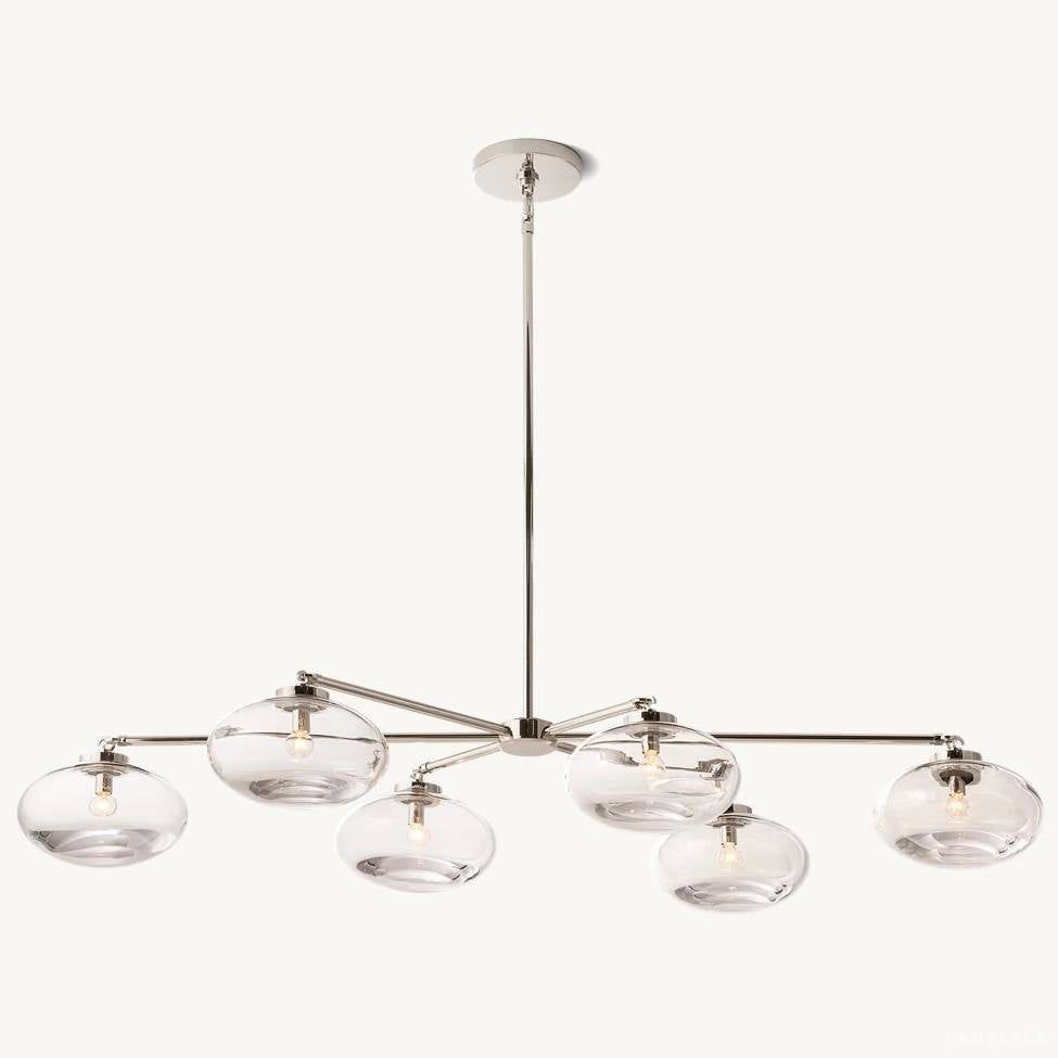 Cabrette Float Glass Mobile Linear Chandelier 60"