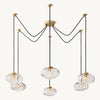 Cabrette Float Glass Suspended Chandelier 84"