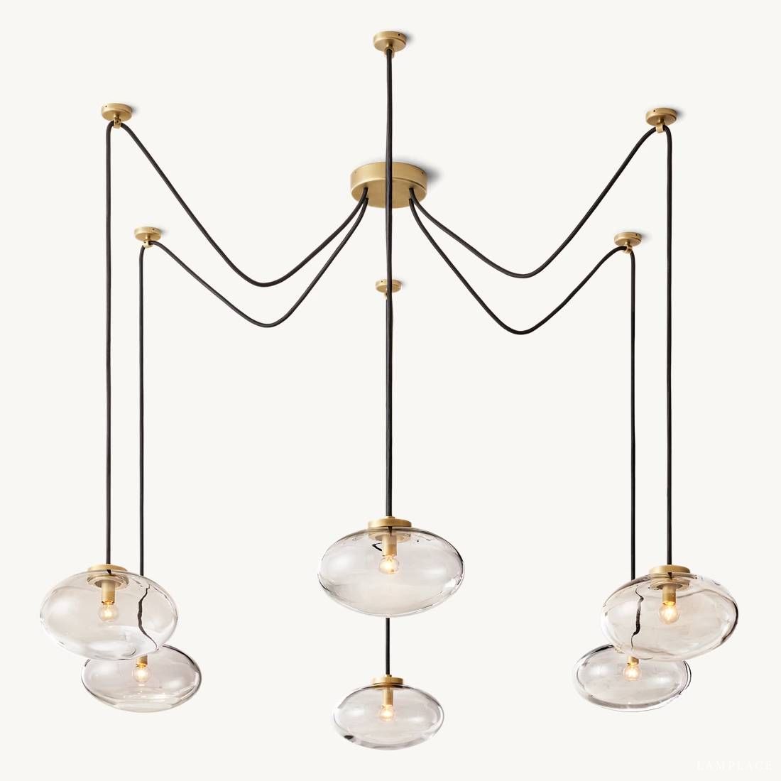 Cabrette Float Glass Suspended Chandelier 84"