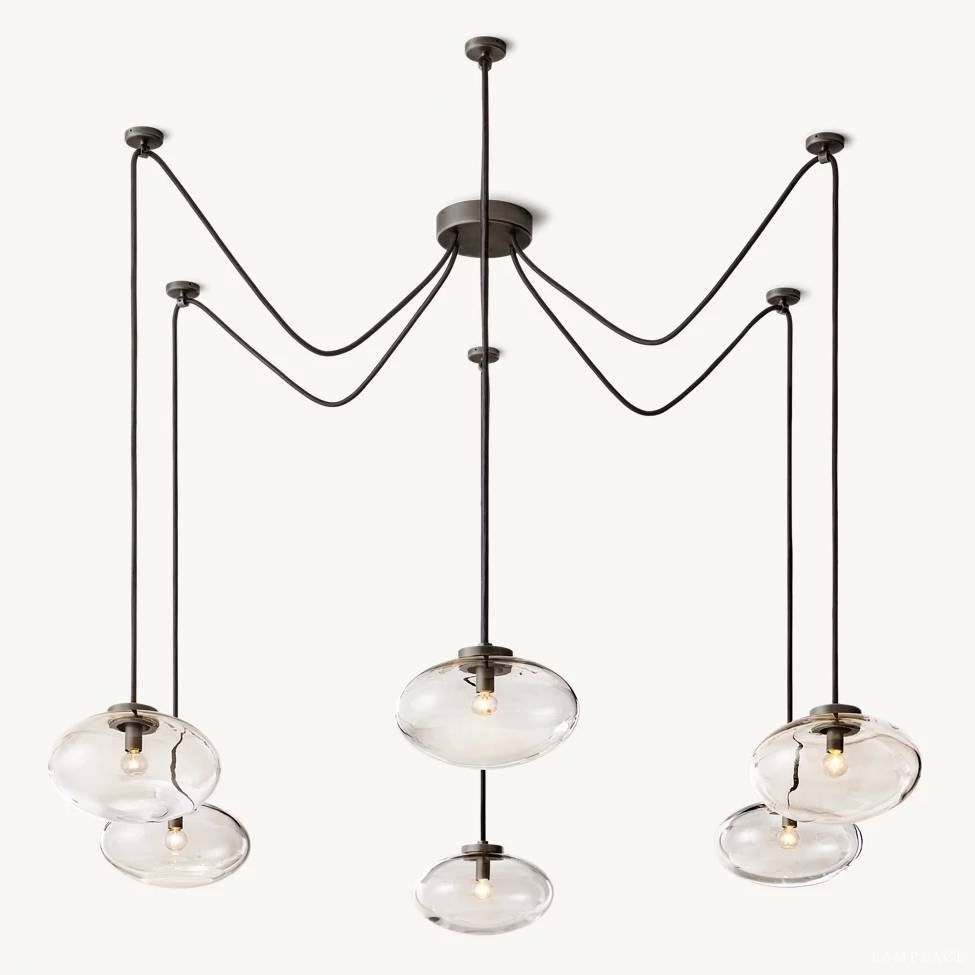 Cabrette Float Glass Suspended Chandelier 84"