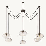 Cabrette Float Glass Suspended Chandelier 84"