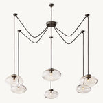 Cabrette Float Glass Suspended Chandelier 84"
