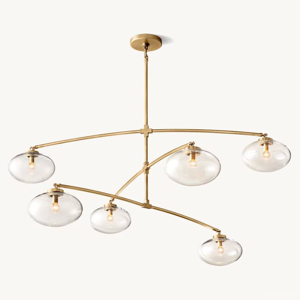 Cabrette Float Glass Mobile Round Chandelier 48"