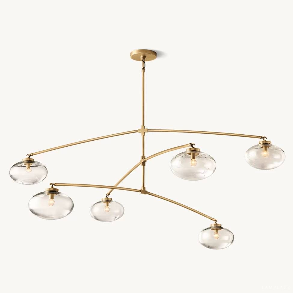 Cabrette Float Glass Mobile Round Chandelier 60"