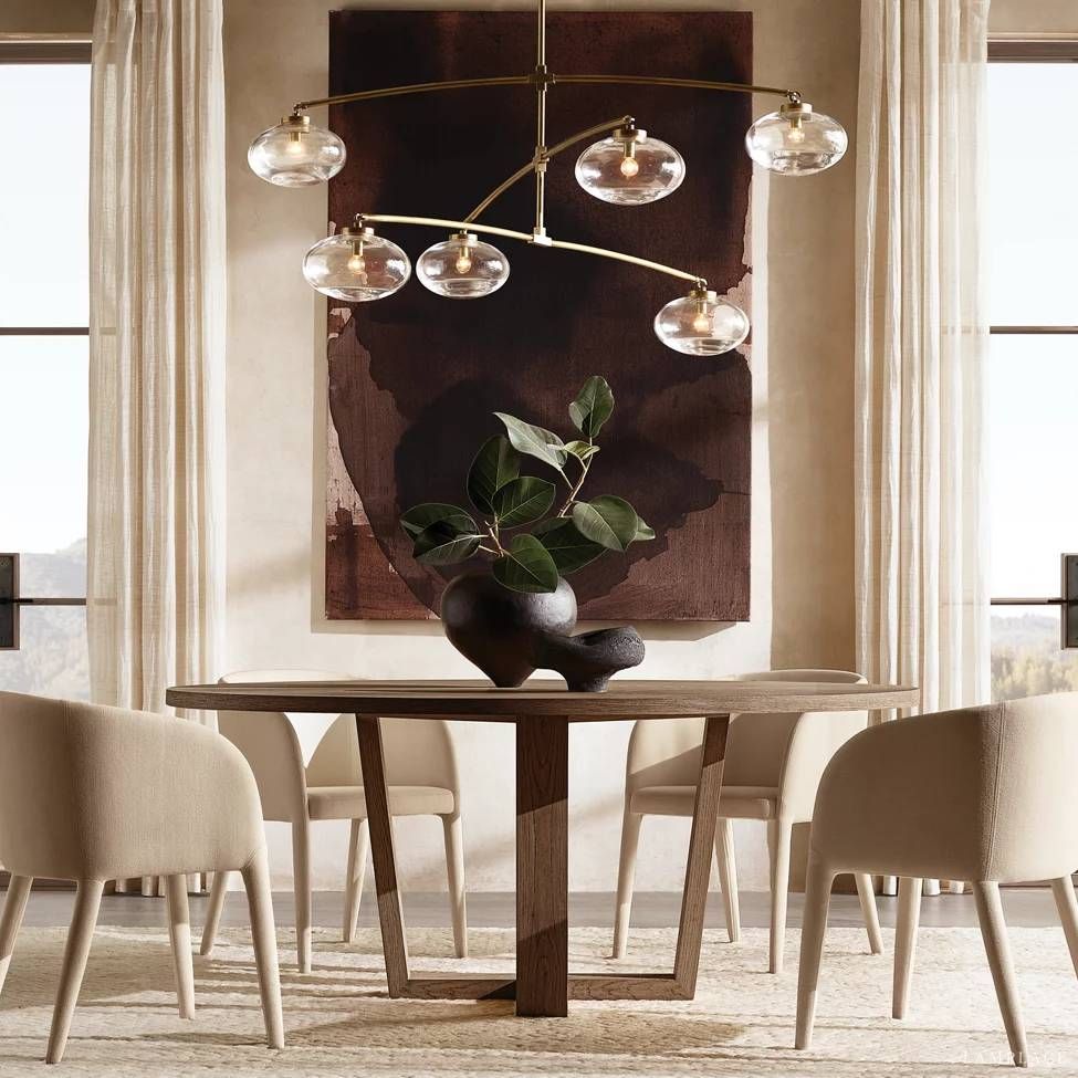Cabrette Float Glass Mobile Round Chandelier 60"