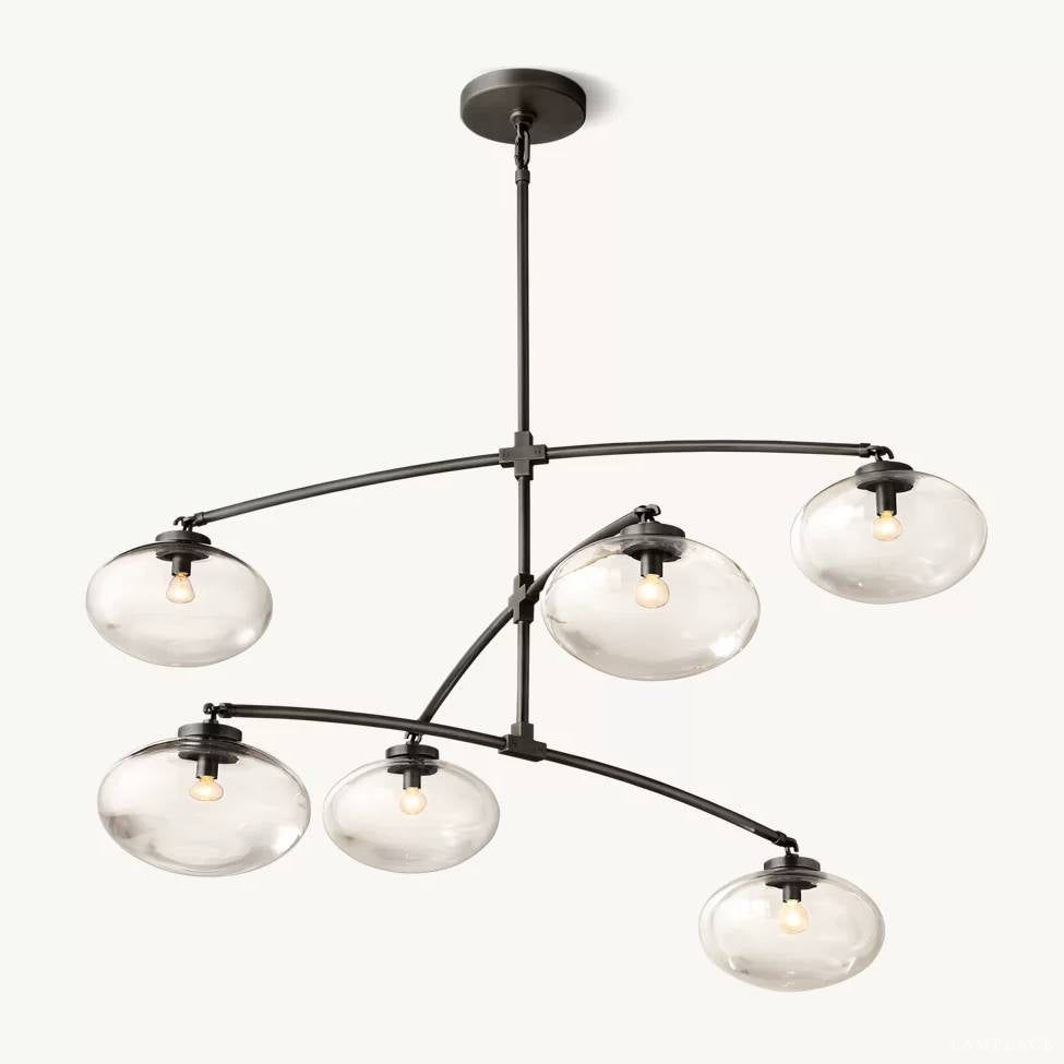 Cabrette Float Glass Mobile Round Chandelier 72"