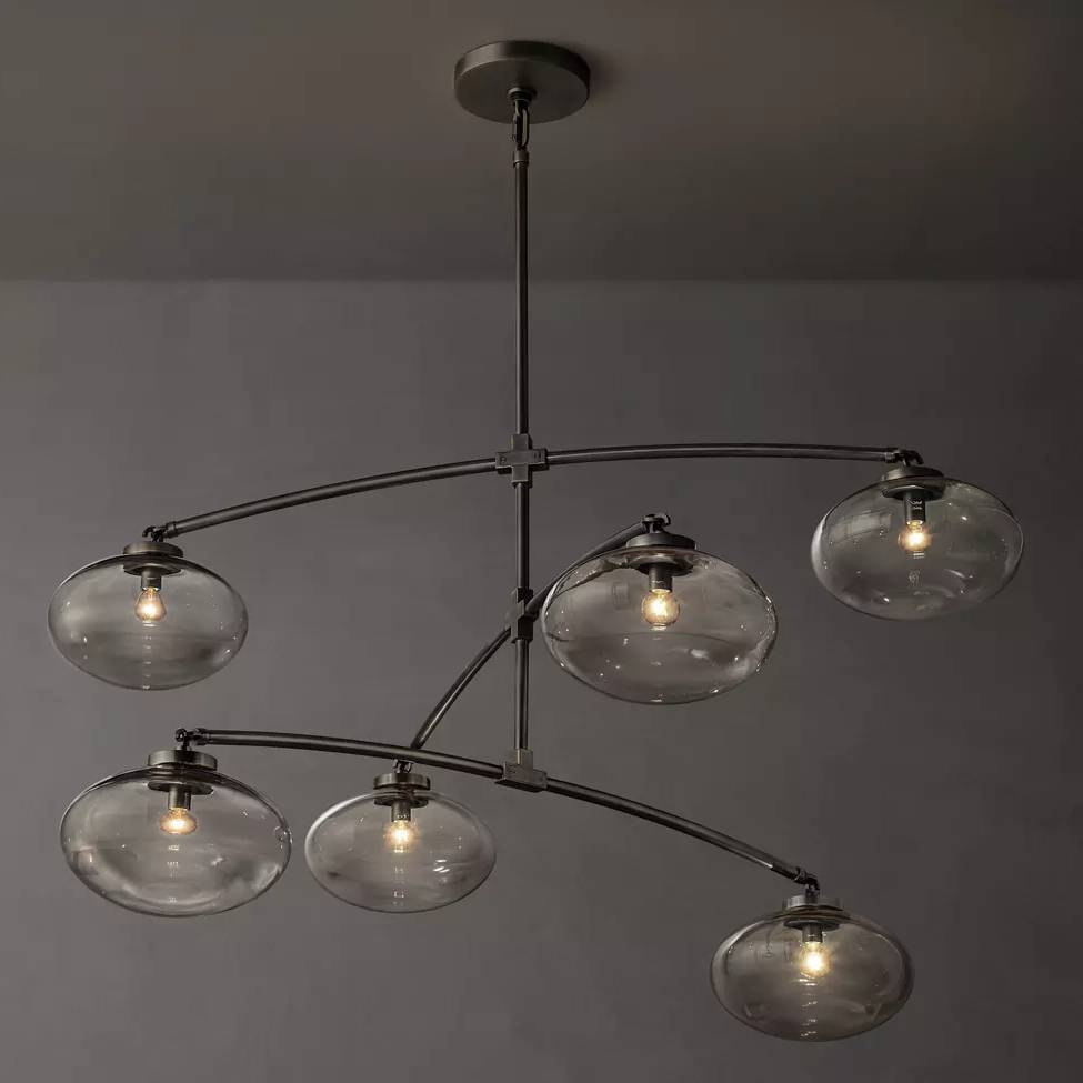 Cabrette Float Glass Mobile Round Chandelier 48"