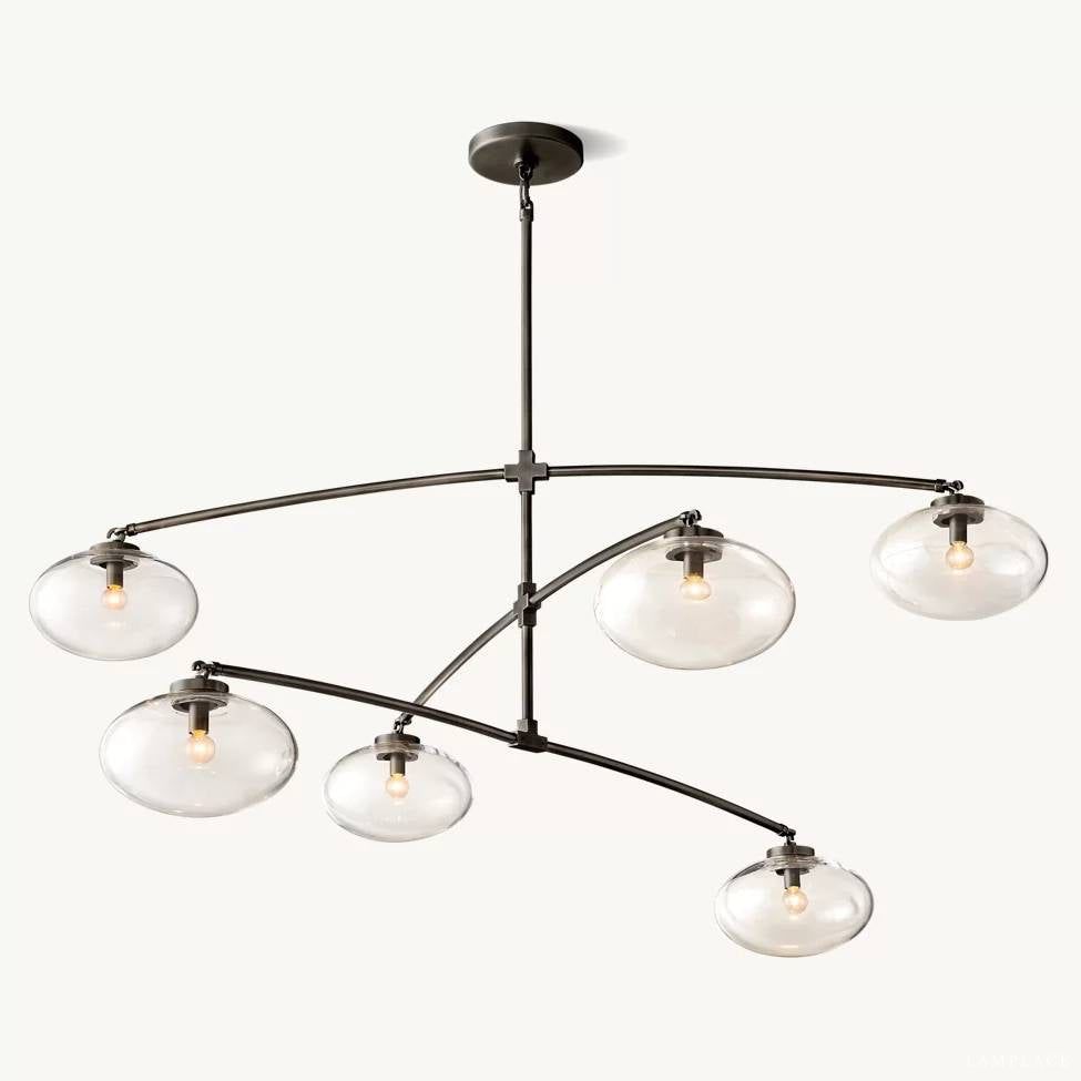 Cabrette Float Glass Mobile Round Chandelier 60"