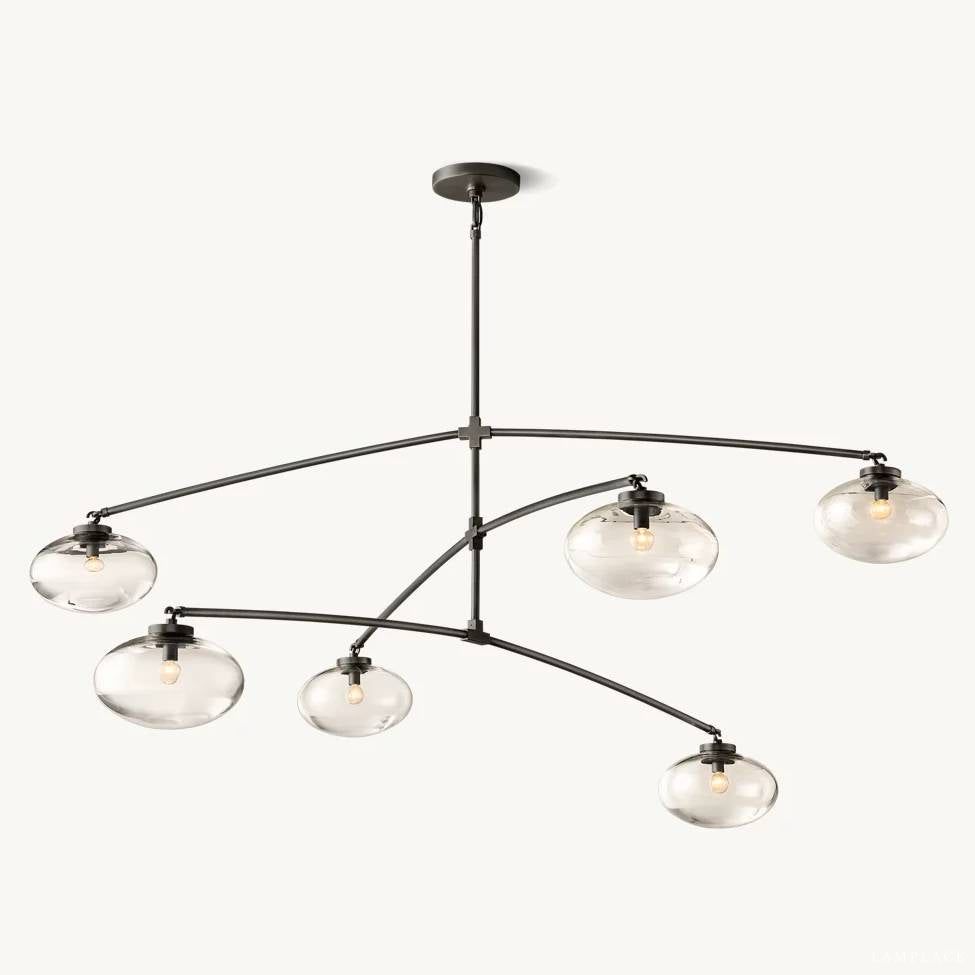 Cabrette Float Glass Mobile Round Chandelier 48"