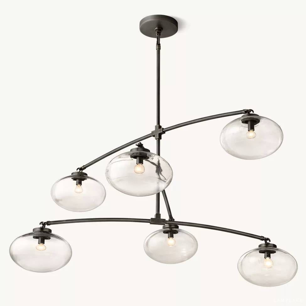 Cabrette Float Glass Mobile Round Chandelier 60"