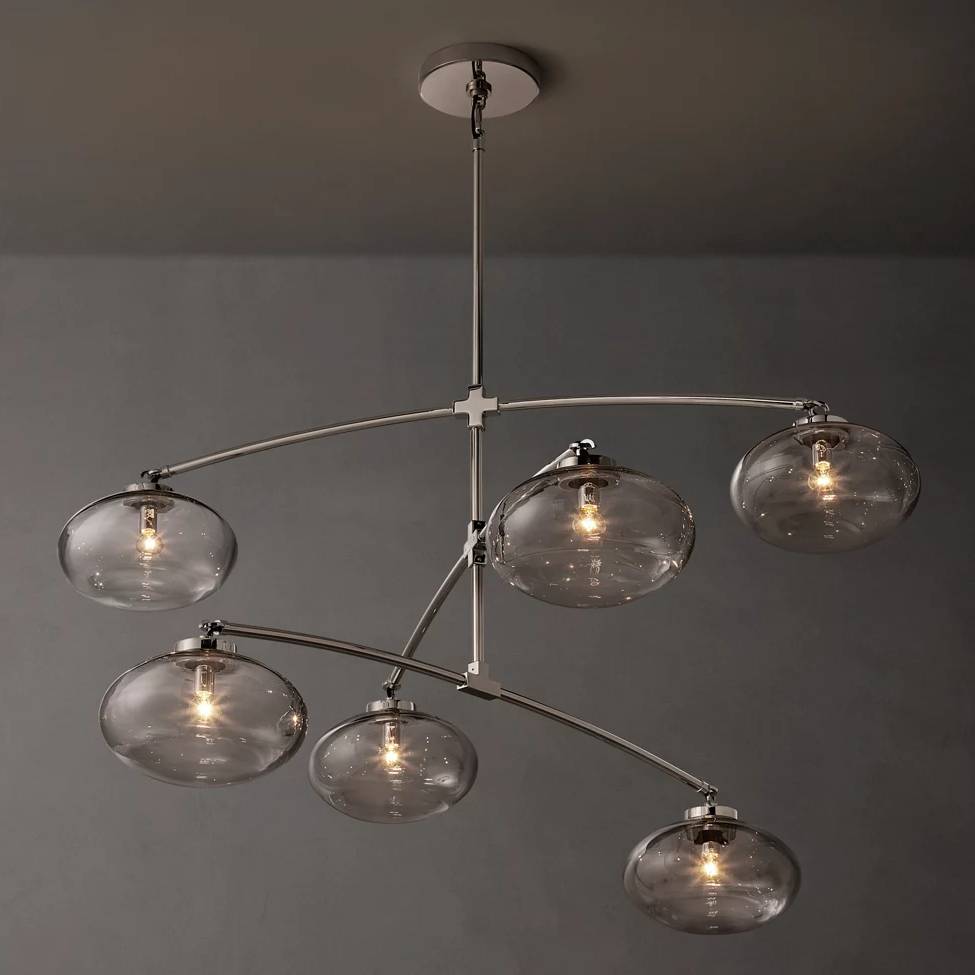 Cabrette Float Glass Mobile Round Chandelier 72"