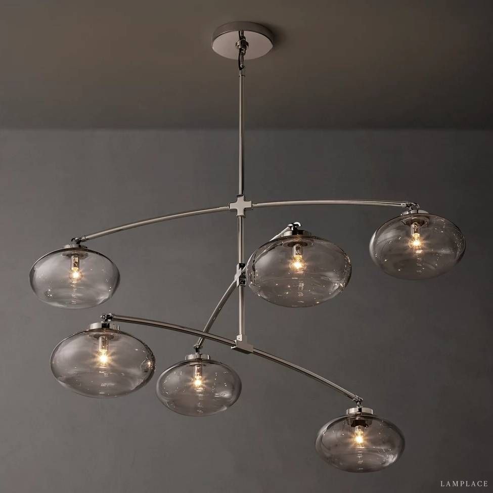 Cabrette Float Glass Mobile Round Chandelier 60"