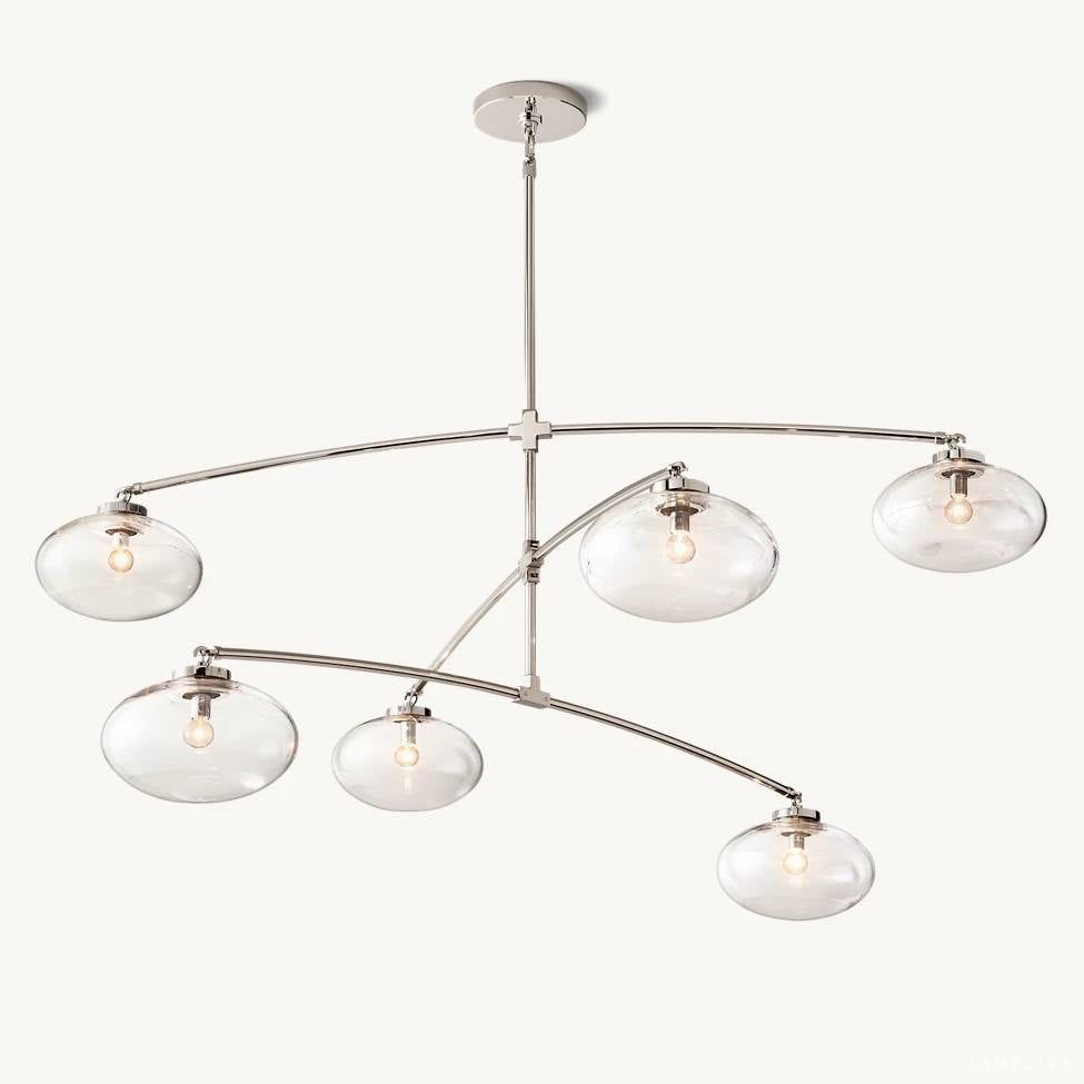Cabrette Float Glass Mobile Round Chandelier 60"