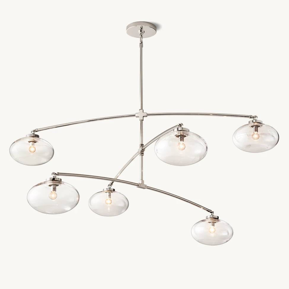 Cabrette Float Glass Mobile Round Chandelier 48"
