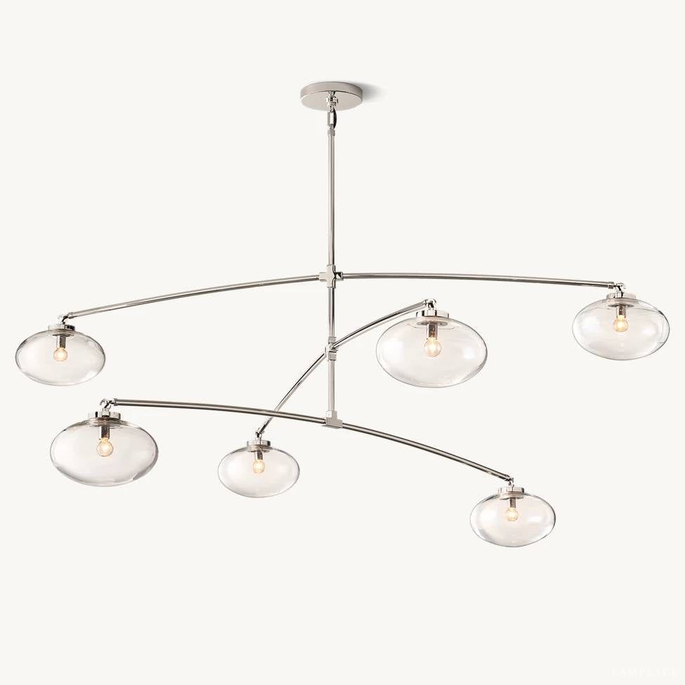Cabrette Float Glass Mobile Round Chandelier 48"
