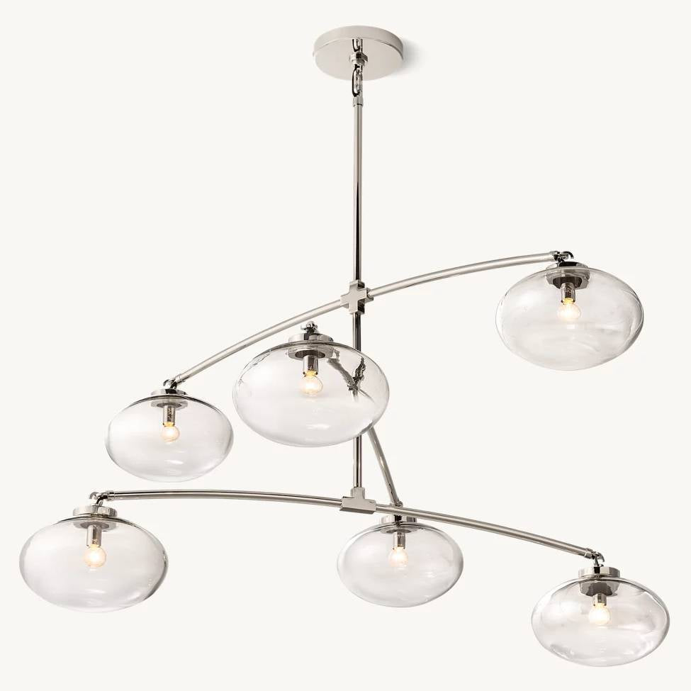 Cabrette Float Glass Mobile Round Chandelier 60"