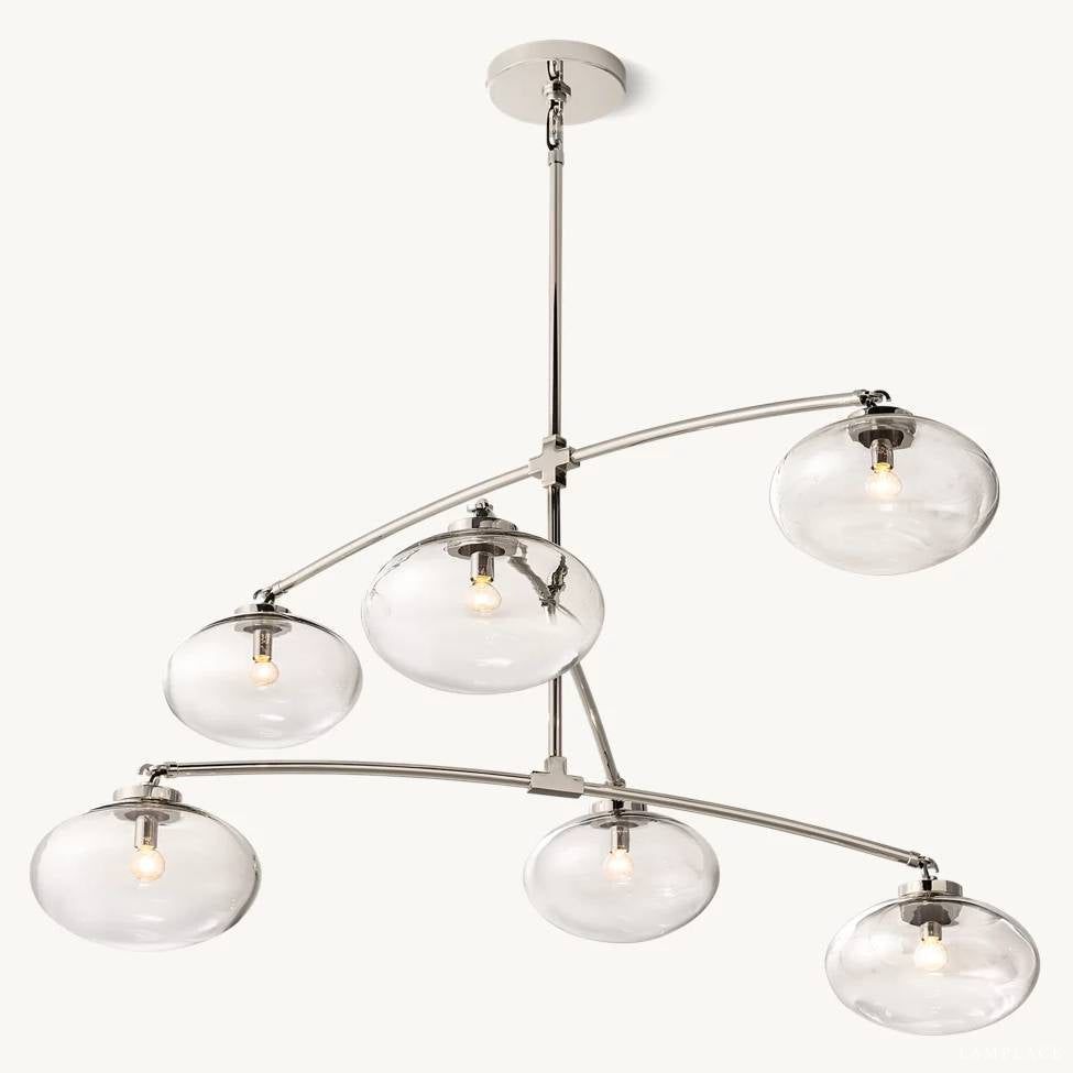Cabrette Float Glass Mobile Round Chandelier 60"