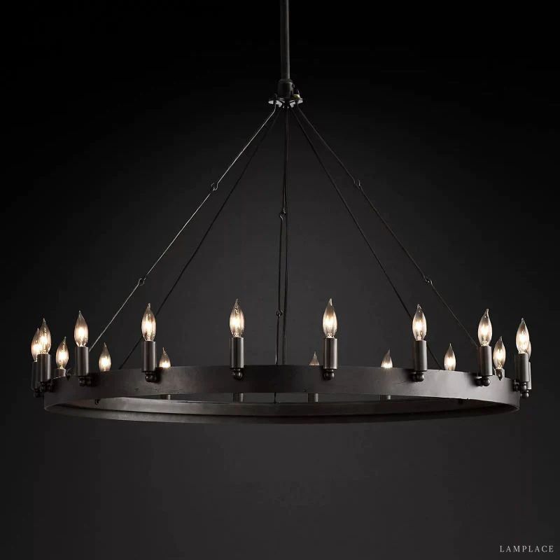 Camino Vintage Industrial Round Chandelier 38"