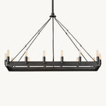 Camino Vintage Industrial Rectangle Chandelier 41"