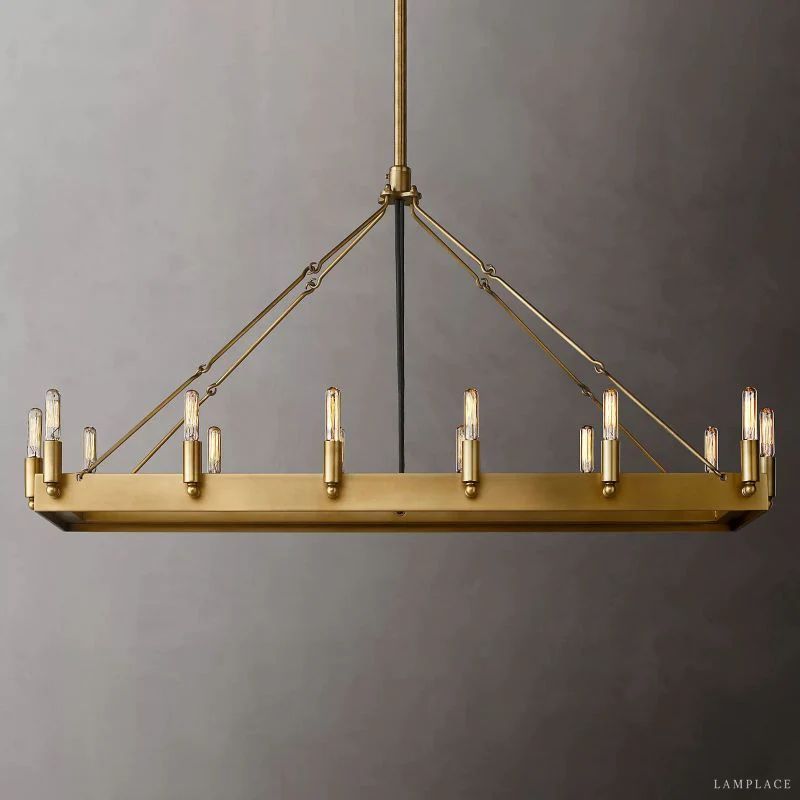 Camino Vintage Industrial Rectangle Chandelier 41"