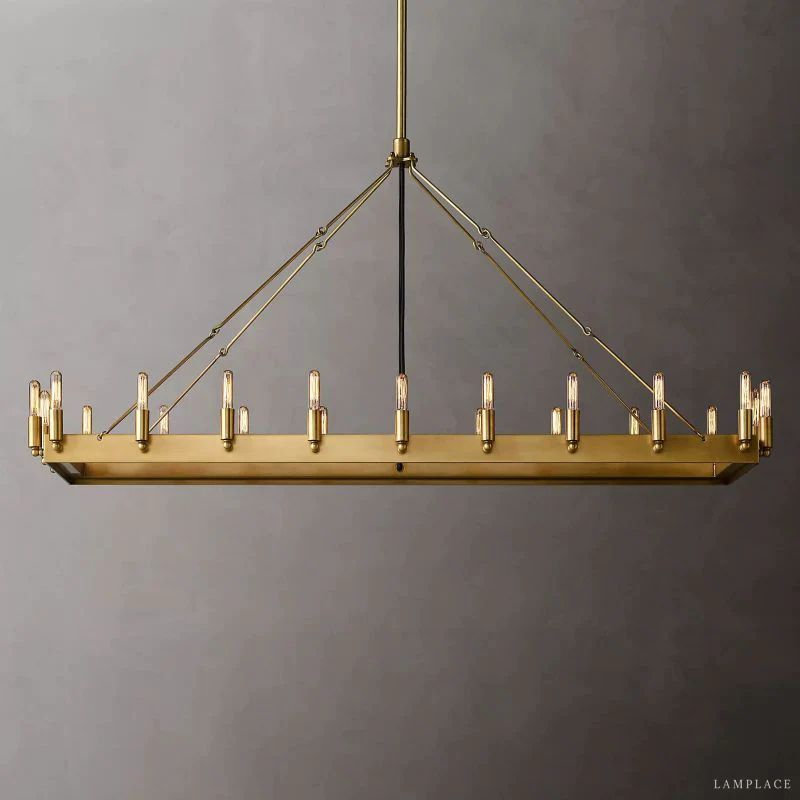 Camino Vintage Industrial Rectangle Chandelier 52"