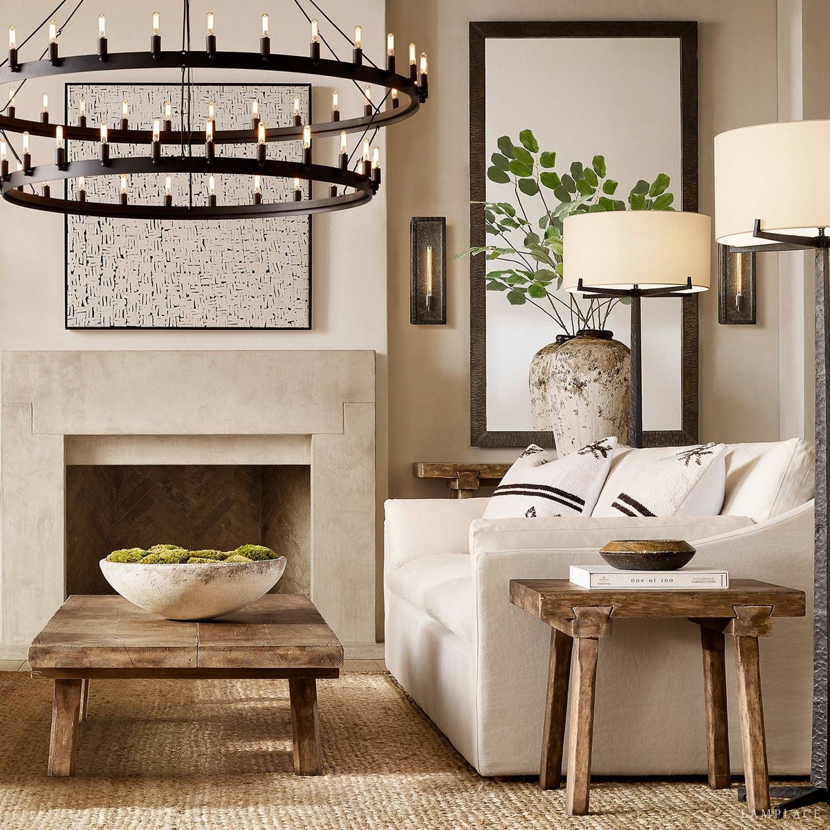 Camino Vintage Industrial Two-Tier Chandelier 71"