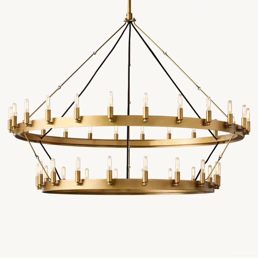Camino Vintage Industrial Two-Tier Chandelier 63"