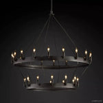 Camino Vintage Industrial Two-Tier Chandelier 38"