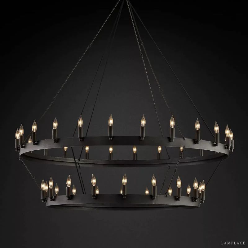 Camino Vintage Industrial Two-Tier Chandelier 50"
