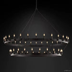 Camino Vintage Industrial Two-Tier Chandelier 63"