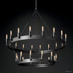 Camino Vintage Industrial Two-Tier Chandelier 38"