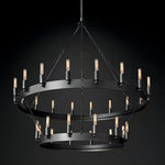 Camino Vintage Industrial Two-Tier Chandelier 38"