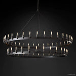 Camino Vintage Industrial Two-Tier Chandelier 71"