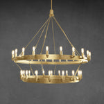 Camino Vintage Industrial Two-Tier Chandelier 38"