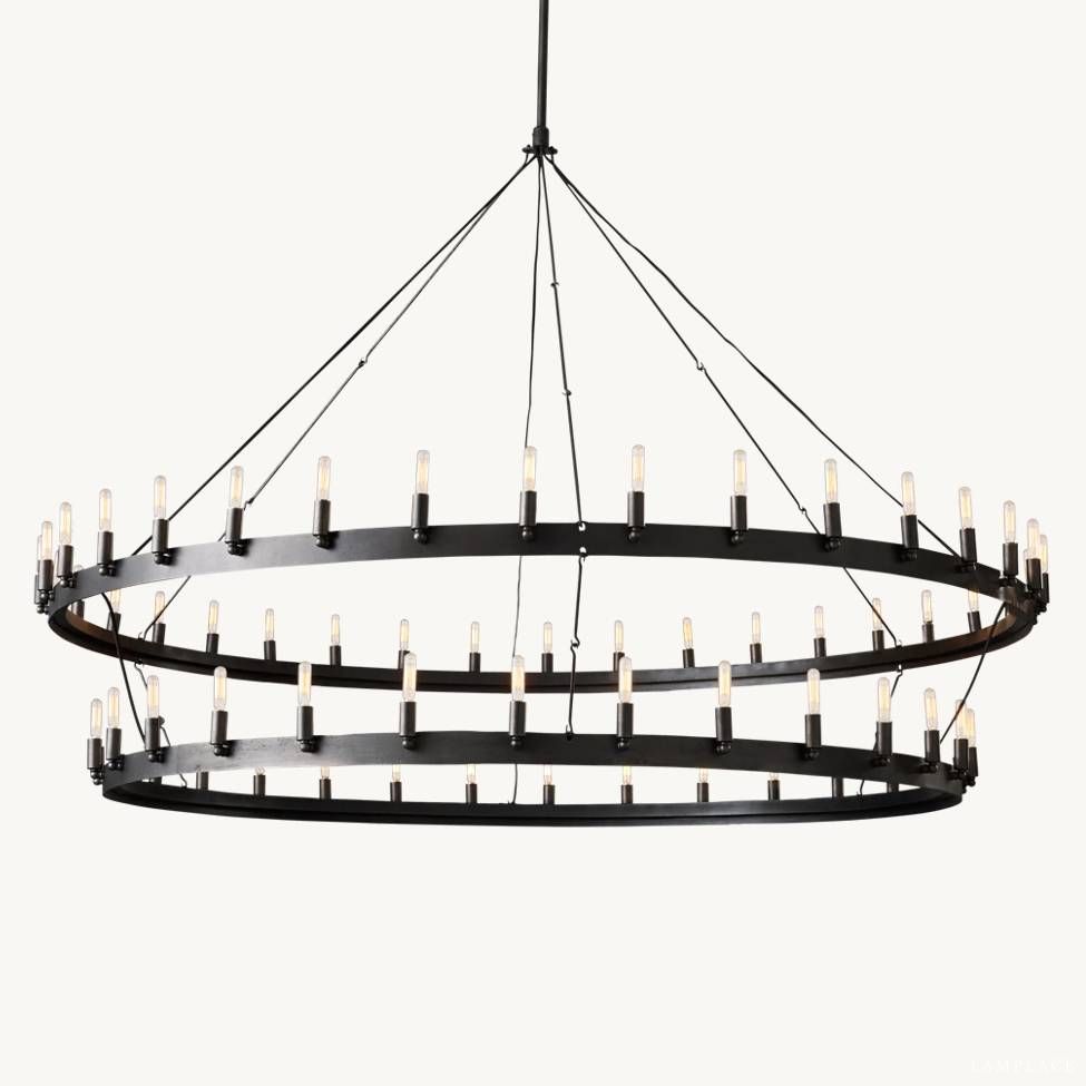 Camino Vintage Industrial Two-Tier Chandelier 71"